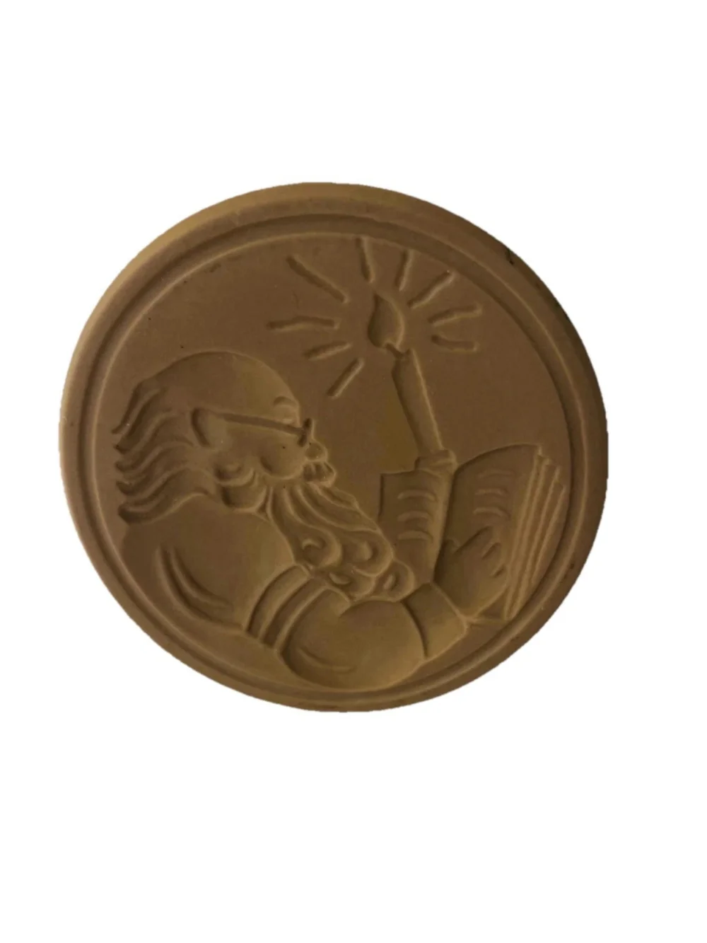 NWT Brown Bag Cookie Art Stamp Mold Santa Checking It Twice VTG Christmas 1998